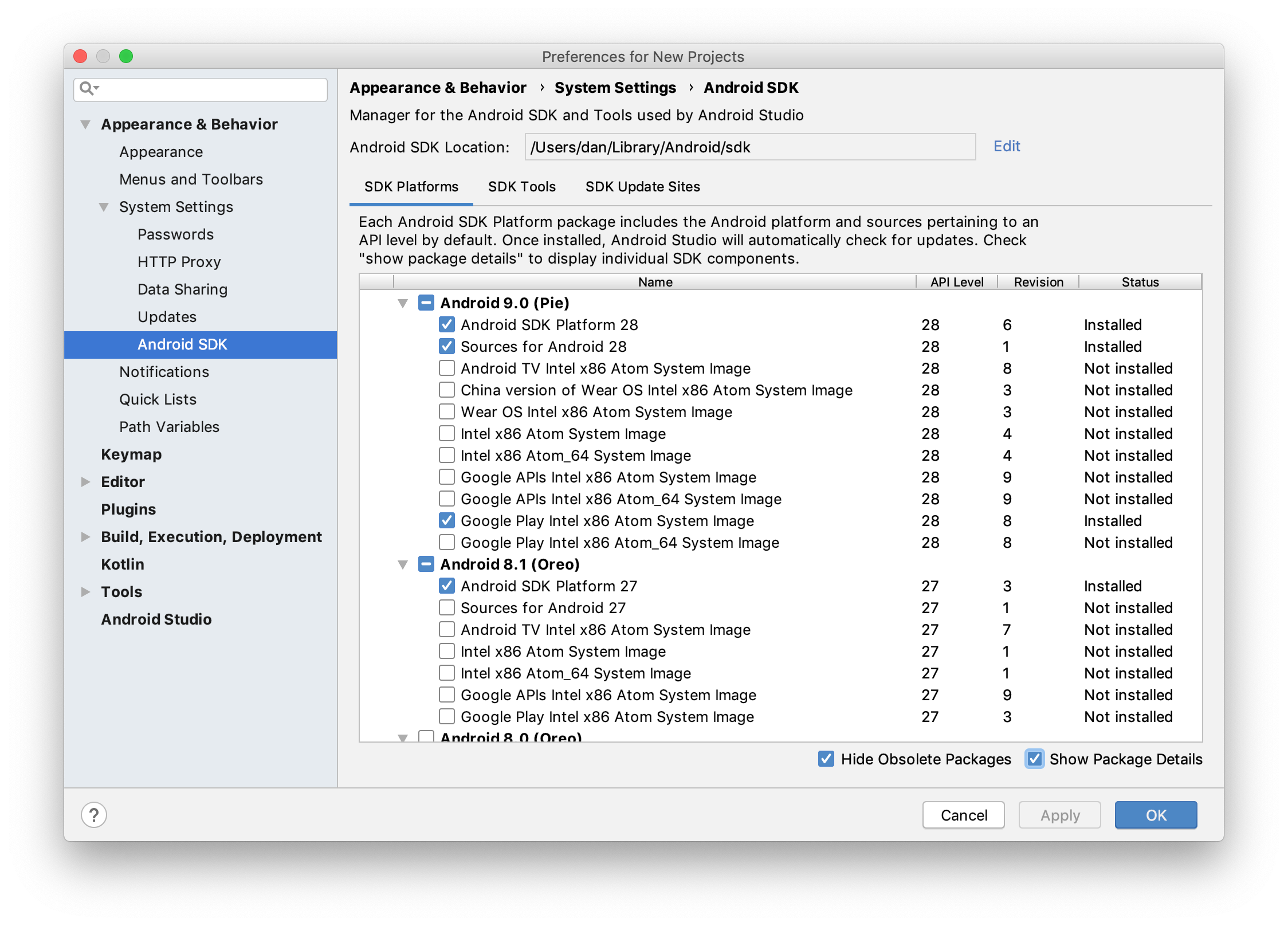 Android Studio SDK Manager